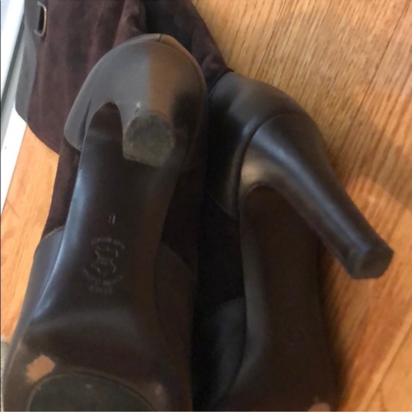 J. Crew Brown Heeled Knee Length Suede Boots - Picture 9 of 11